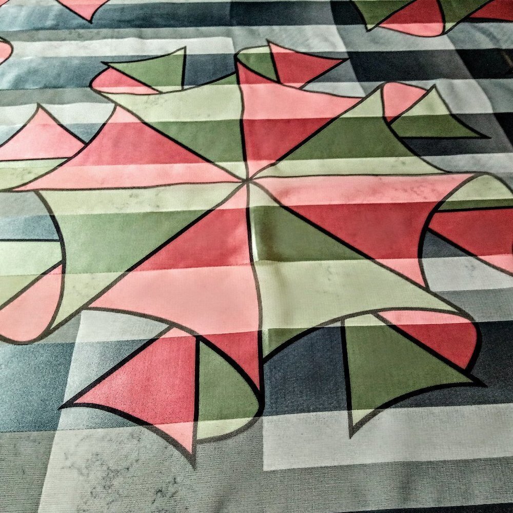 Large Color Block Abstract Print Square Scarf - Picture 3 of 5